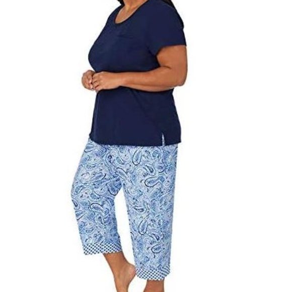 Carole Hochman Women's 4 Piece Pajama Set - Tank Top, Short Sleeve Top, Short - Picture 3 of 8